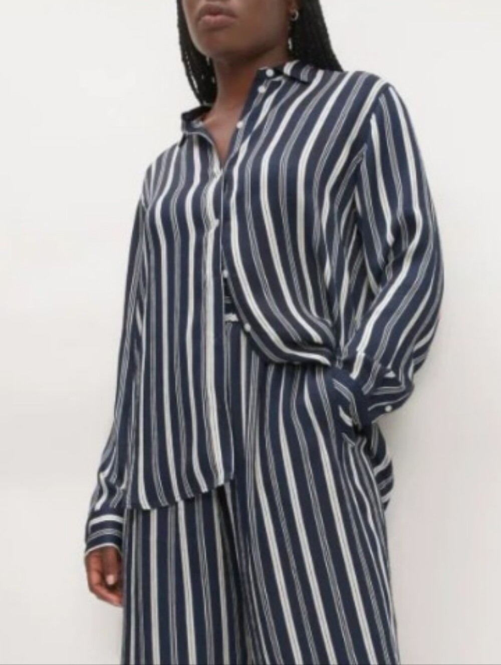 EVERLANE relaxed pebbled satin shirt 4